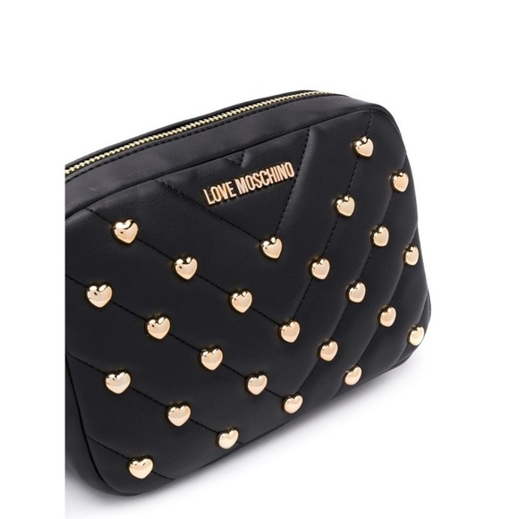 Love Moschino Crossbody Camera Bag Black Gold Stud - Picture 4 of 12